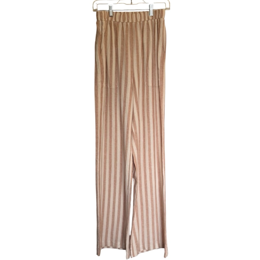 Mary Lawless Lee X Splendid Striped Linen Blend Wide Leg Pants Women’s Size L - Picture 6 of 14